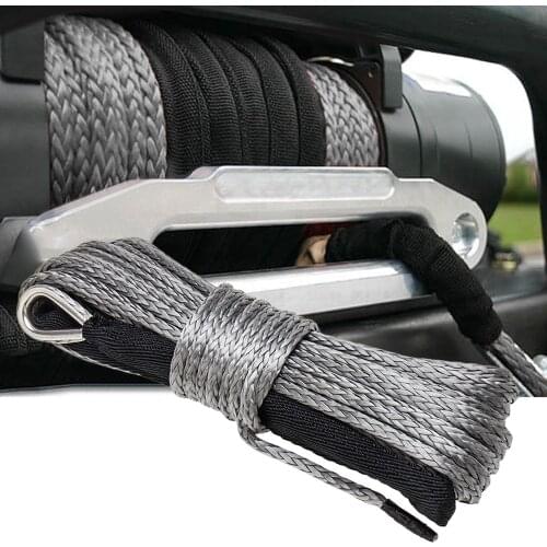 2021 Winch Rope Line Cable With Sheath Gray Synthetic Traction Rope 15 Meters Off-road Car Wash Maintenance Wia Protection Rope