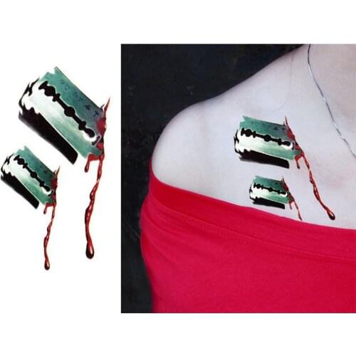 Body Art Beauty Makeup Blood and Blade Waterproof Temporary Tattoo Stickers Sexy