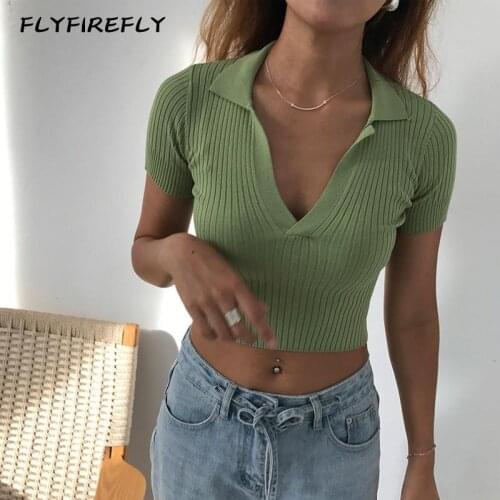 YAMY Women's Knitted T-shirts