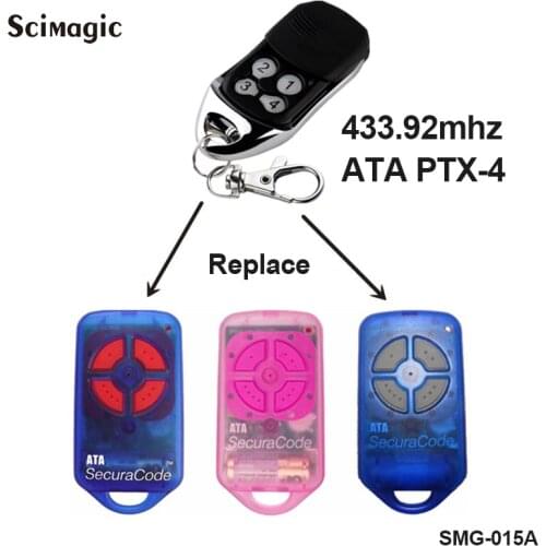 ATA PTX4 433.92MHz Remote Control ATA PTX-4 Secura Code Rolling Code Garage Gate Door Replacement Remote Control