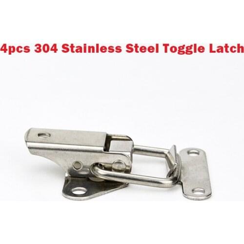 304 Stainless Steel Toggle Latch Lockable Locking Latch Hasps Loaded Hinges Furniture Hardware Accessories