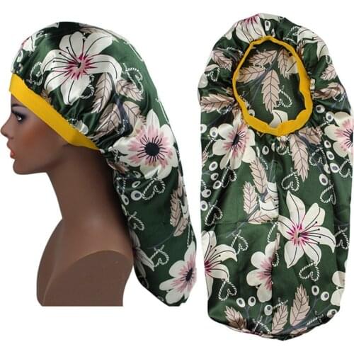 Women Bonnet For Dreadlock Sleeping Curly Long Hair Silky Head Scarf Large Turban Head Wrap Bonnet Satin Cheveux Nuit Nightcap