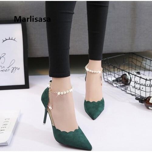 Marlisasa Vrouwen Hoge Hakken Women Classic High Quality Black High Heel Pumps Lady Sexy Sweet Pumps Female Cute Shoes F2897