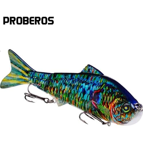 1pc 4 Sections Swimbait 38g-1.34oz/6.1"-15.5cm Fishing Bait Hard Bait Fishing Tackle 10 Color Lures 4# Hook With Retail Box 2019