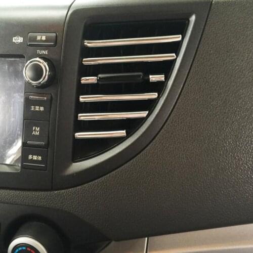 10Pcs/set Car Air Conditioner Outlet Decorative U Shape Moulding Trim Strips Accessories for Mitsubishi ASX Outlander Lancer
