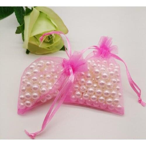 1000pcs Dark Pink Fashion Jewelry Bag Organza Gift Bags Small Drawstring Bags Fabric Bag Women for Jewelry Packaging Display Diy