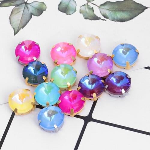 12mm Shape Rivoli Loose Rhinestone Claws Sewing on Strass for DIY Crafts Glass Crystal Decorations