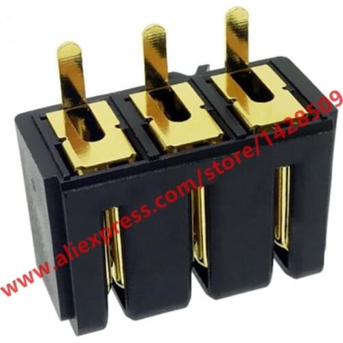 2Pcs 3-pin 5.0mm Pitch Gold-plating Famale Interface Junctor 10A Large Current Plug-in Laptop Battery Connector