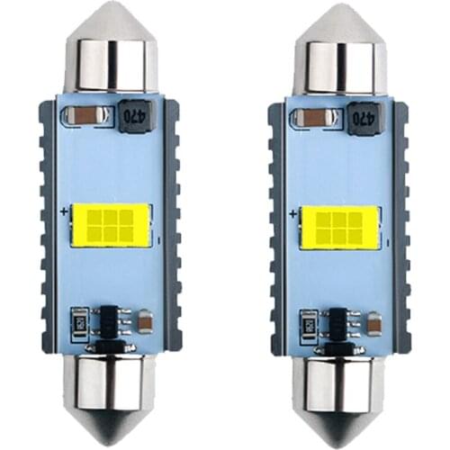 2pcs CSP Chips Canbus C5W C10W Led Bulb 31mm 36mm 39mm 41mm Car Festoon Light Interior Dome Reading Lights 6000K Pure White