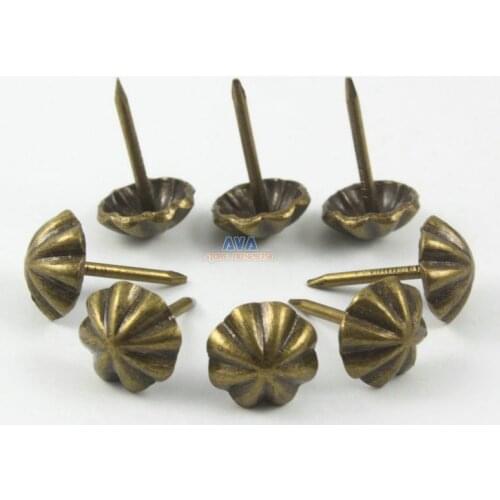 200 Pieces Antique Brass Umbrella Shape Upholstery Tacks Nails 11x17mm