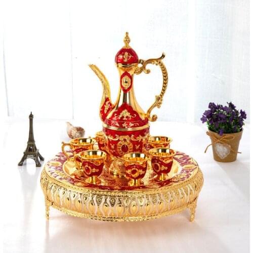 2020 New Creative White Wine Glass Set Household European-Style High-Plate Wine Luxury Metal Wine Set Wine Pot Set