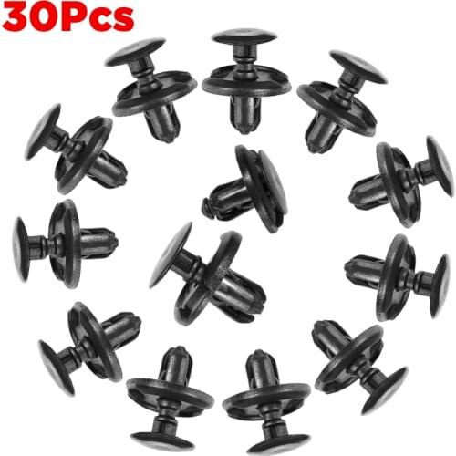 30pcs Auto Bumper Fastener 8mm Hole Rivet Retainer Push Cover Fender Car Door Trim Panel Clip For Honda 91501-S04-003