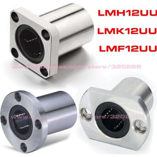 4pcs LMK12UU LMF12UU LMH12UU 12x21x30Mm Linear Motion Ball Bearing 12Mm Shaft