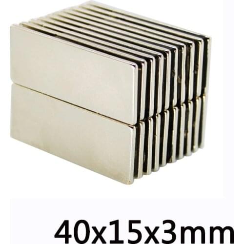 5/10/20/30/50/100pcs 40x15x3 mm Powerful Magnets 40mmX15mm N35 Block Strong Neodymium Magnet 40*15*3mm Permanent NdFeB Magnetic