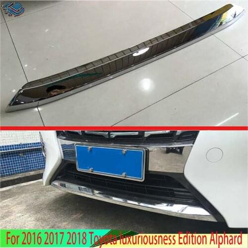 For 2016-2018 Toyota luxuriousness Edition Alphard ABS Chrome Front Bumper Skid Protector Guard Plate trim strip