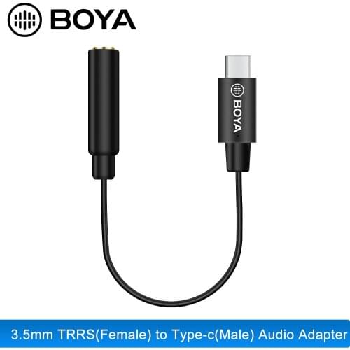 BOYA BY-K9 3.5mm TRRS to Type-C Audio Adapter Cable for HUAWEI OPPO VIVO XIAOMI REDMI ONEPLUS MM1 WM4 Pro Microphone Accessories