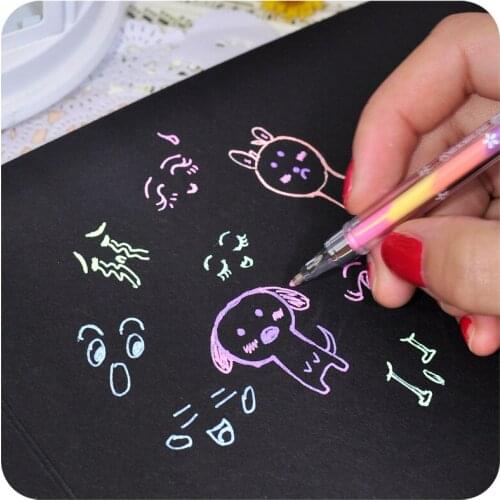 6 In 1 1pcs Coloured Gouache Pen Drawing Toys Book Coloring Book Doodle Pen Painting Drawing Board Kids Toys Birthday Gift