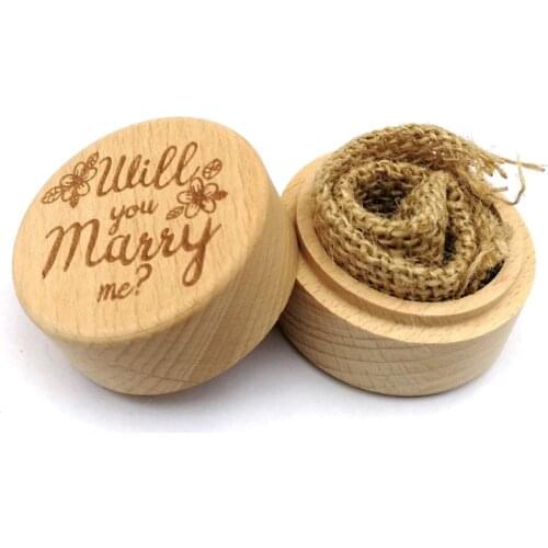 Personalized Engraving Rustic Wedding Wooden Ring Box Jewelry Trinket Storage Container Holder Custom Will You Marry Me Rings Be