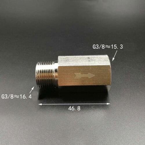 DN10 3/8" BSP Female to Male Nickel Plated Brass Check Valve One Way Non-Return Water Gas Oil Hex Rud Min 2 Bar Pneumatic