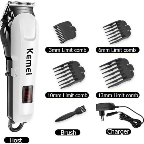 Kemei Hair Clippers Electric Hair Cutting Machine Professional Beard Hair Trimmers Barber Cordless Haircut Remover Grooming Kit