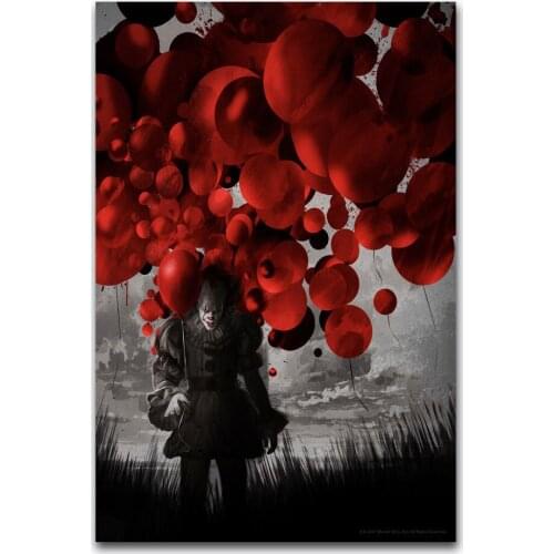 IT 2017 Movie Stephen King Hot New Horrible-Silk Art Poster Wall Sticker Decoration Gift