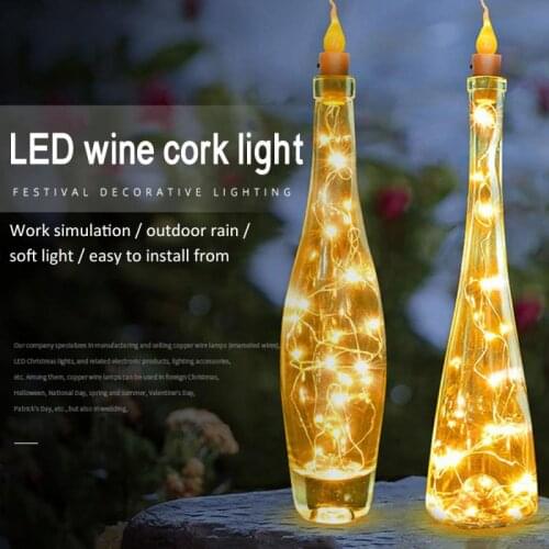 String Led Wine Bottle With Cork 20 LED Bottle Lights Battery Cork For Party Wedding Christmas Halloween Bar Decor Warm White