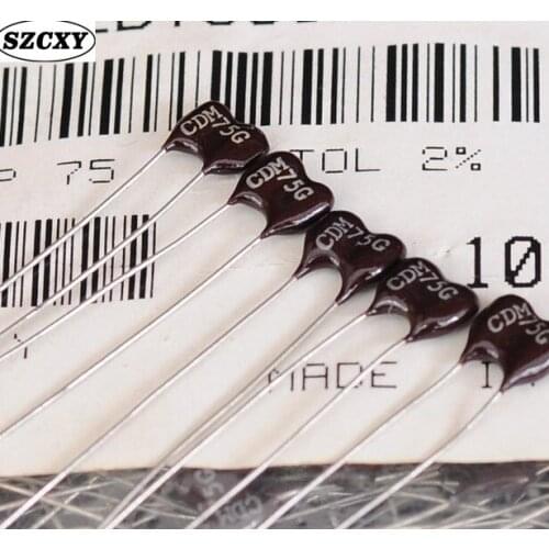 Hot selling ,origina CDM CD10ED750GO3 500V75pF +/-2% Ceramics capacitor