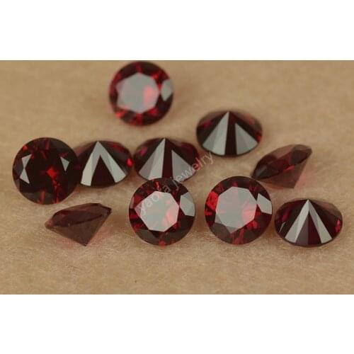 5A Quality 3~25mm Hardness 9 Rubys 8# Color Dark Red Round Shape Brilliant Cut Loose Synthetic Gems Corundum Stone For Jewelry