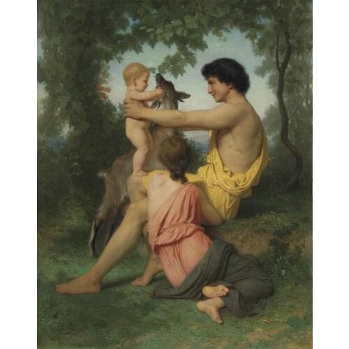 Handmade Oil painting reproduction Idylle: famille antique by William Bouguereau