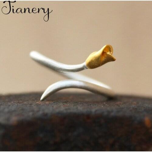 JIANERY Bohemian Silver Color Large Flowers Rings For Women Gifts Girls Open Retro Antique Rings Wedding Jewelry