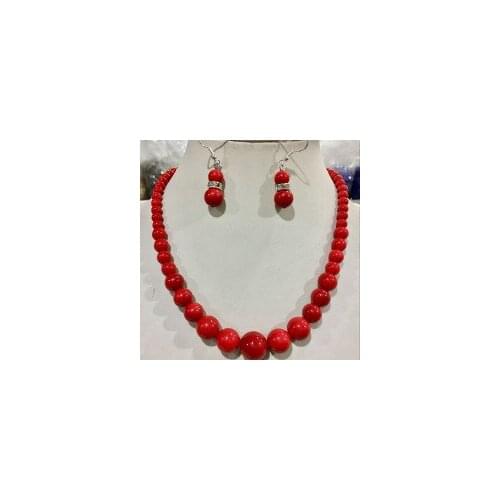 Natural jewelry Genuine 10MM red white Black Real South Sea Shell Pearl Necklace Earrings A Set For Women jewelry