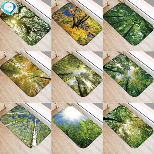 Forest Doormat Carpets for Living Room Bedroom Area Rugs Bathroom Kitchen Antiskid Doormat Jungle Style Custom Carpet Tapetes