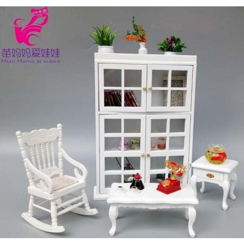 Mini dollhouse table living room sofa stool rocking chair 1:12 doll house diy decoration furniture