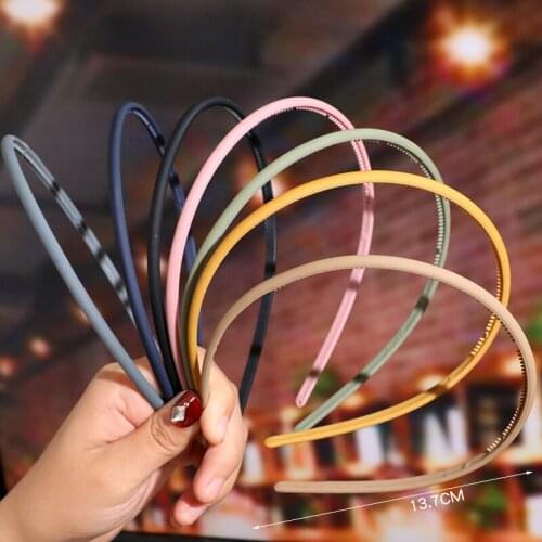 Korean Frosted Non-Slip Hairbands Hair Hoop Turban for Women Simple Soild Plastic Wave Headbands Bezel Girls Hair Accessories