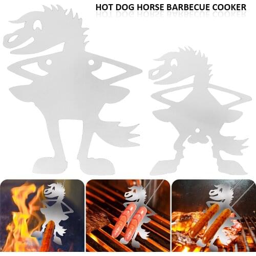 Hot Dog Rack Craft Skewer Stick Barbecue Fork Stainless Steel Barbecue Grill Vertical Sausage Roaster Stand BBQ Accessories