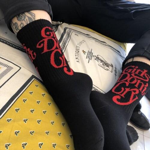 Drop Ship Adult Crew Socks Girls Dont Cry Strong Firm Staunch Street Fashion Logo Hip Hop Hiphop Skate Skateboard Dropship