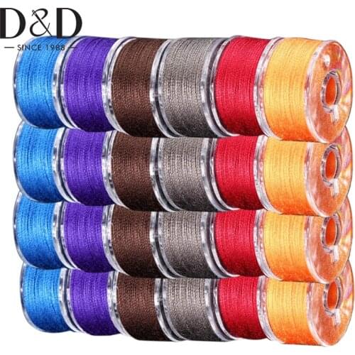 24 color Sewing Machine Bobbins 5/10/20/30pcs Multicolor Prewound Bobbins Spools with Thread for Embroidery Sewing Accessories
