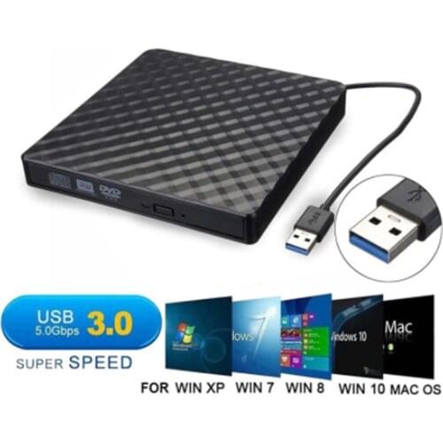 Corrugated external USB3.0 DVD portable burner RW CD burner ultra-thin optical disc drive burner reader player suitable for lapt