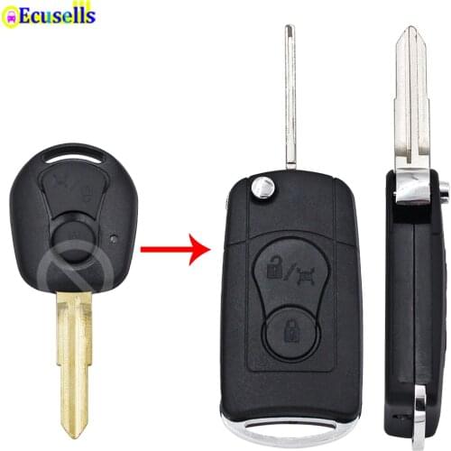 3 Button Remote Flip Folding Key Shell Case fob For Ssangyong Actyon SUV Kyron Rexto