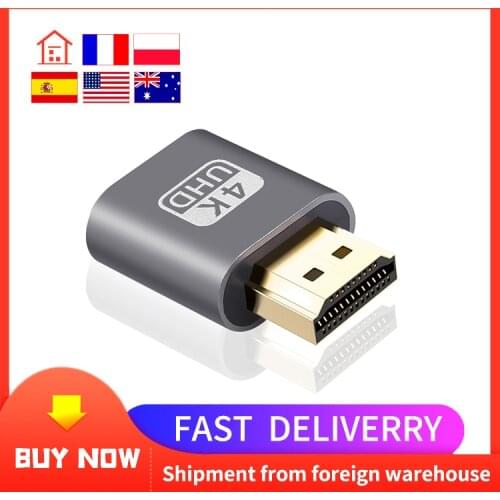 HDMI-compatible Virtual Display 4K DDC EDID Dummy Plug EDID Display Emulator Adapter Support 1920x1080P For Video
