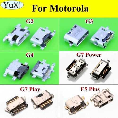 YuXi 2pcs For Motorola MOTO G2 G3 G4 G5 Plus G5S G6 G7 Play Power Micro USB SMD DIP Charging Port Connector Plug Jack Socket