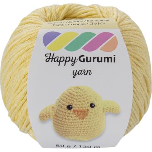 Happy Gurumi Light Yellow Amigurumi Braid rope 50gr 130m Cotton & Acrylic 50-99gr 100-149m