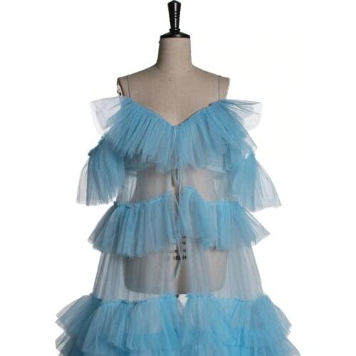 Womens Wraps Lady Custom Made Spaghetti Straps Women Beads Bathrobe Sheer Nightgown Sleepwear Robe Prom Bridesmaid Shawl