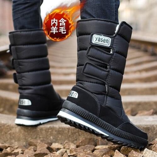 Winter Boots Mens Long Antiskid High Top Shoes Mens Boots Botas Chaussure Homme