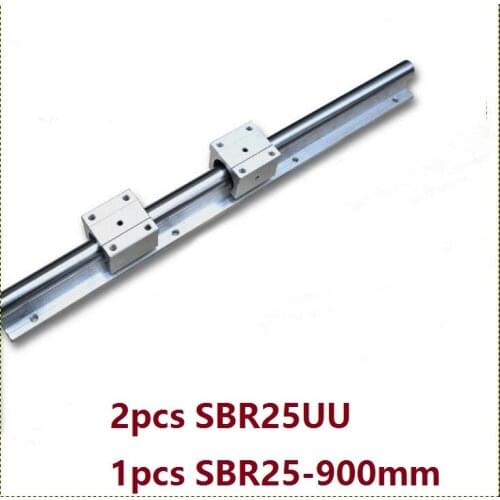 1pcs SBR25 - 900mm linear guide support rail + 2pcs SBR25UU linear bearing blocks for cnc router