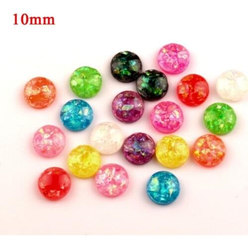 100Pcs Mixed Resin Bling Round Decoration Crafts Beads Flatback Cabochon Scrapbooking For Embellishments Kawaii Diy Accessories