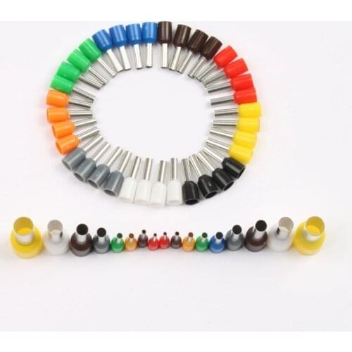 1000PCS/Pack E0508 E7508 E1008 E1508 E2508 E4009 Insulated Ferrule Terminal Block Cord Wire Connector Electrical Crimp