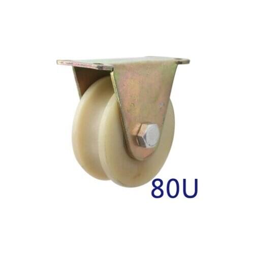 2PCS/LOT Wheel D:80mm (3inch) U Groove Wheel Nylon Mute Sliding Door Pulley Door Bearing Steel Rail Wheels