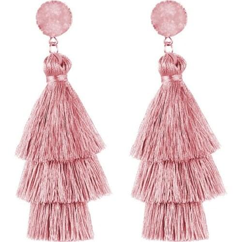 2020 New fashion triple tassel earrings for women trendy bohemian style earrings senior jewelry best gift for women