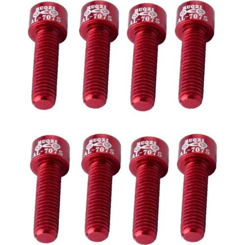 8 Count M5x17mm High Strength Bike Headset Bolt MTB Road Cycling Alloy Stem Screw Replacement Red